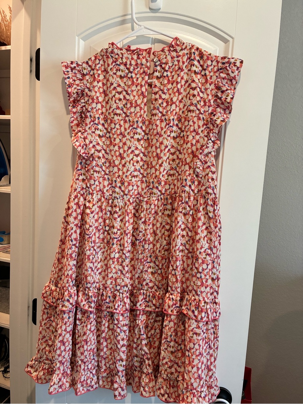 JODIFL Pink Multicolor Floral Ruffle Tiered Midi Dress - Picture 2 of 2